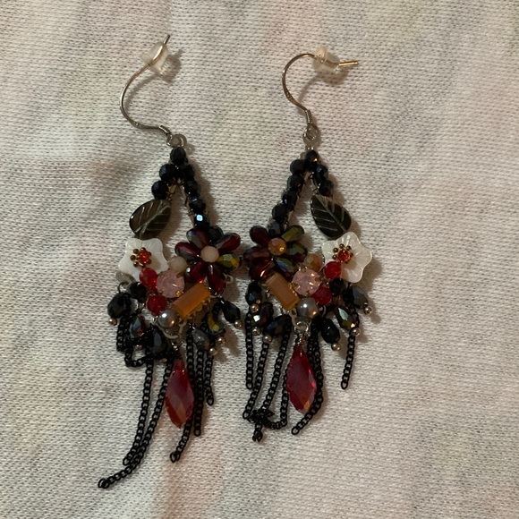 Chic Multicolor Floral Dangle Earrings - Picture 1 of 3